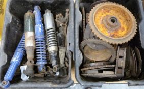 Motorbike parts including clutches, hub and shockers