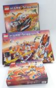 Three Lego Mars Mission construction sets Eagle Command Base 7690, Crystal Reaper 7645 and Claw-Tank