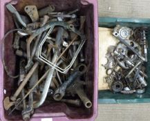 Motorbike parts including gears, levers and yokes