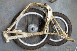 Comp trials motorbike frame and two wheels