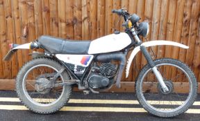 1980 Yamaha DT175 170cc two stroke motorbike, registration number XUY 354V, MOT expires 11/12/