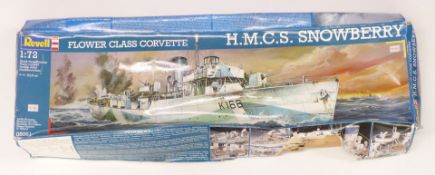 Revell 1:72 scale model kit HMCS Snowberry Flower Class Corvette, 05061, in original box.