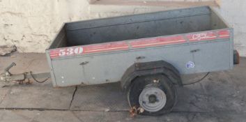 Caddy 530 galvanised metal single axle car trailer, load area L 150cm W 85cm