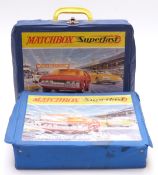 A collection of Matchbox Superfast diecast model vehicles in two Collector's Carrying Cases.