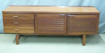 White & Newton Ltd retro / mid century modern teak sideboard, W183 x D47 x H70cm