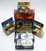 Twelve Corgi novelty, film and TV related diecast model vehicles including James Bond 007, The