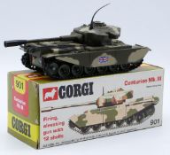 Corgi Toys diecast modek Centurion Tank Mk.III tank with camouflage paint, Union Jack decals and