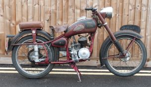 1953 Monet Goyon S6V, 125cc two stroke motorbike, registration number 4303 DG, with Villiers licence