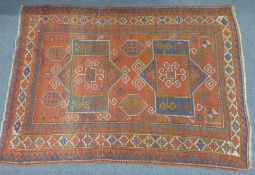 Turkoman rug with wine ground, 220 x 170cm