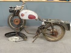 1962 Panther Villiers 350cc twin cylinder two stroke motorbike, registration number 308EWA. Rear