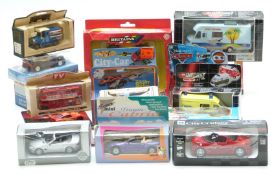 Eighteen New Ray, Dickie, Lledo and similar diecast model vehicles including Disney Pixar Cars,
