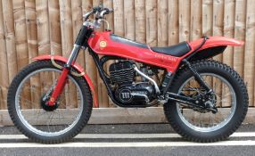Circa 1976 Montesa 348 Cota 300cc two stroke single cylinder trials motorbike, Malcolm Rathmell