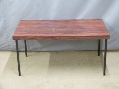 A retro mid century modern rosewood style coffee table, W96 x D50 x H47cm