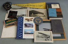 Aviation collectables including Fairey Aviation MC & LCC badge, Gloster and Gloucestershire interest