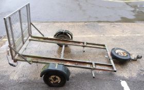 Single axle Walker Engineering Kliponoff twin motorbike trailer with spare wheel