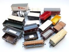 Twenty-one Lima and similar 0 gauge model railway wagons and vans including GWR, LMS, BR,