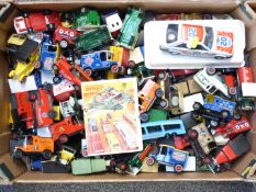 A large collection of mainly Matchbox diecasat model vehicles including promotional vans etc
