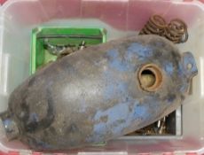 Motorbike parts including tank, springs and gears