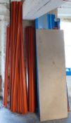 A collection of heavy duty industrial / workshop metal shelving / racking