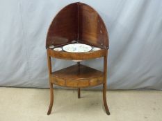 Victorian mahogany corner washstand, W67 x H81cm