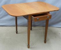 A 19th/20thC inlaid mahogany two drawer Pembroke table W75 x D108 x H76cm