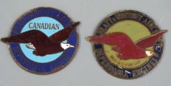 Two Pratt & Whitney Aircraft Engines metal and enamel badges, diameter 5cm