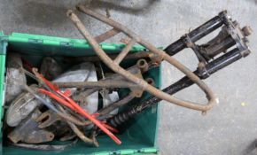 Motorbike parts including BSA Bantam parts/Triumph Cub sub frame