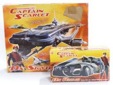 Two Ban Dai Captain Scarlet playsets DX Skybase 96035 and DX Rhino Tactical Response Vehicle