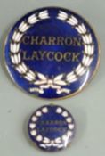 Charron Laycock enamel vintage car radiator or similar badge, diameter 5.5cm and similar lapel