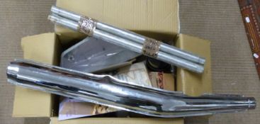 Gilera 125cc spares including new unused barrel and piston, fork tubes and exhaust