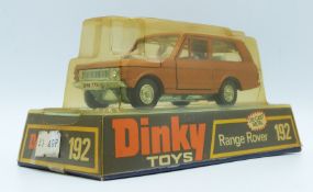 Dinky Toys diecast model Range Rover with bronze body, pale blue interior and silver hubs, 192, in