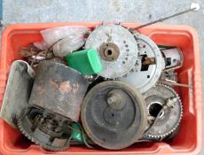 Motorbike parts including cranks and oil tank