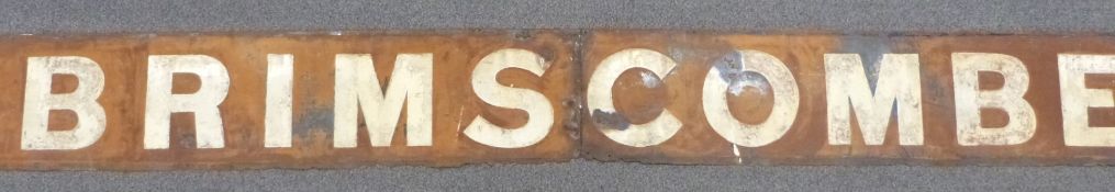 Great Western Railway (GWR) Brimscombe enamel railway station sign from the Great Western Railway (