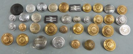 Railway buttons including British Railways, GWR and Midland together with NFS and British Red