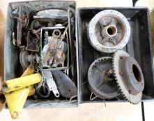 Motorbike parts including hubs and gears