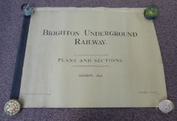 Two bound books of plans and sections relating to the Brighton Underground railway, dated 1898, by