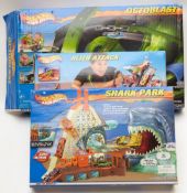 Three Hot Wheels playsets, Alien Attack, Octoblast and Sharkpark