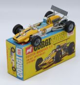 Corgi Toys diecast model Cooper-Maserati F1 with driver controlled steering,  yellow body, silver