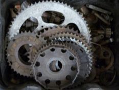 Motorbike parts including gears and clutch sprockets