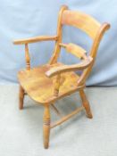 A 19thC elm seated armchair