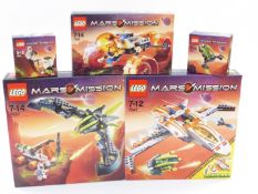 Five Lego Mars Mission construction sets Switch Fighter 7647, ETX Alien Strike 7693, Trike 7694,