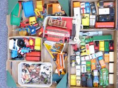 A collection of Britains, Corgi, Dinky and similar diecast model vehicles, animals and accessories