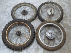 Four competition motorbike wheels