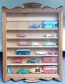 Seventeen Dinky and Corgi Toys diecast model vehicles including double decker buses, BOAC bus,