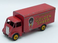 Dinky Supertoys diecast model Guy Warrior Van with red cab, chassis and body, yellow hubs and '
