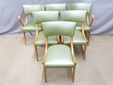 A set of six retro/ mid century modern upholstered chairs by Benchairs (2+4)