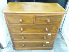A 19thC stained ash chest of two over three graduated drawers, W104 x D49 x H108cm