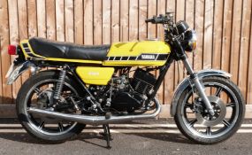 1979 Yamaha RD250 250cc twin cylinder two stroke motorbike, registration number YHR 110T, odometer
