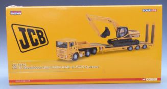Corgi JCB 1:50 scale limited edition diecast model ERF EC Nooteboom Step Frame Trailer & JS220