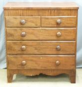 Victorian mahogany chest of two over three graduated drawers, W98 x D51 x H107cm
